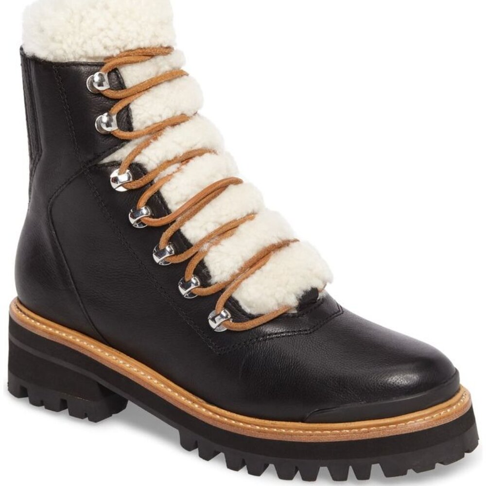 Marc Fisher 'Izzie' Genuine Shearling Lace-Up Boot